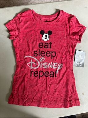 Disney Hot Pink Mickey 'Eat Sleep Disney Repeat' Tee
